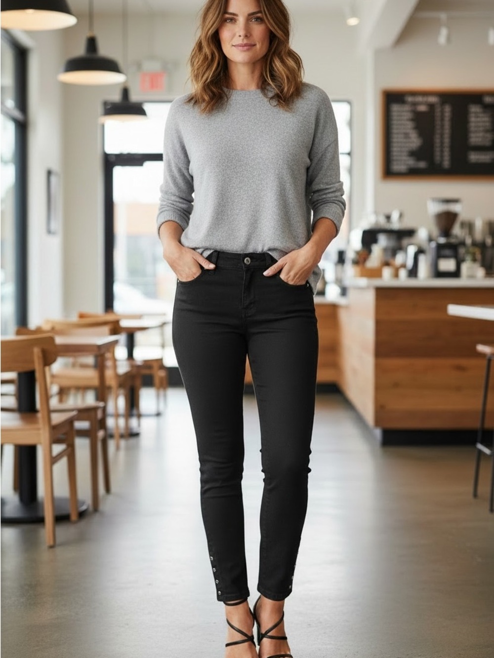 BHWM Women's Black Ankle Jeans